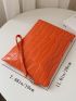 Croc Embossed Wristlet Bag