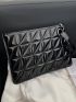 Quilted Artificial Patent Leather Square Bag