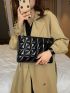 Quilted Artificial Patent Leather Square Bag