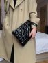 Quilted Artificial Patent Leather Square Bag