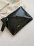 Quilted Artificial Patent Leather Square Bag