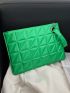 Quilted Artificial Patent Leather Square Bag