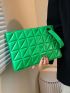 Quilted Artificial Patent Leather Square Bag
