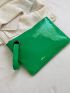 Quilted Artificial Patent Leather Square Bag