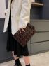 Quilted Artificial Patent Leather Square Bag