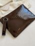Quilted Artificial Patent Leather Square Bag