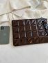 Quilted Artificial Patent Leather Square Bag