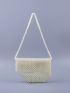 Faux Pearl Decor Shoulder Bag
