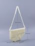 Faux Pearl Decor Shoulder Bag