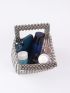 Mini Allover Bead Decor Top Handle Bag