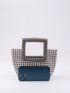 Mini Allover Bead Decor Top Handle Bag