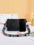 Letter Strap Chevron Square Bag