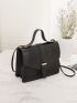 Crocodile Embossed Flap Square Bag