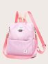 Letter Patch Decor Anti-theft Backpack