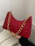 Quilted Chain Baguette Bag