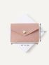 Litchi Embossed Snap Button Card Holder