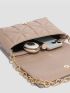 Minimalist Quilted Chain Flap Square Bag