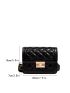 Mini Push Lock Quilted Flap Square Bag
