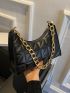Quilted Chain Baguette Bag