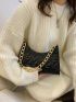 Quilted Chain Baguette Bag