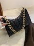 Quilted Chain Baguette Bag