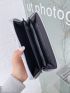 Tassel Decor Geometric Pattern Long Wallet