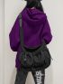 Large Capacity Drawstring Detail Crossbody Bag