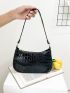 Croc Embossed Baguette Bag