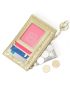 Metallic Floral Embossed Zipper Card Holder