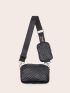 Mini Chevron Square Bag With Purse