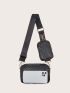 Mini Chevron Square Bag With Purse