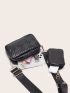 Mini Chevron Square Bag With Purse