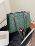 Quilted Pattern Chain Square Bag