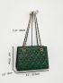 Quilted Pattern Chain Square Bag