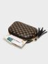 Tassel Decor Floral Pattern Coin Purse