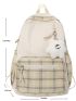 Large Capacity Plaid Pattern Backpack