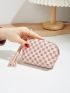 Tassel Decor Floral Pattern Coin Purse