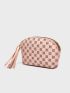 Tassel Decor Floral Pattern Coin Purse
