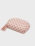 Tassel Decor Floral Pattern Coin Purse