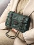 Studded Decor Flap Chain Square Bag