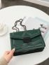 Studded Decor Flap Chain Square Bag