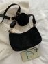 Corduroy Crossbody Bag With Coin Purse