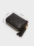 Tassel Decor Quilted Card Holder