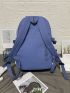 Large Capacity Letter Graphic Colorblock Backpack