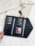 Tassel Decor Crocodile Embossed Long Wallet