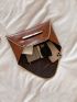 Contrast Binding Metal Decor Clutch Bag