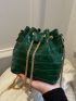 Mini Crocodile Embossed Chain Bucket Bag