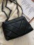 Chevron Flap Chain Square Bag