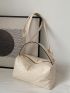 Quilted Zipper Bucket Bag