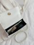 Mini Faux Pearl Decor Flap Square Bag